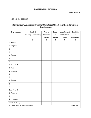 Interview Cum Assessment Form for Short Term Loan - Assam Small ... - assamagribusiness nic