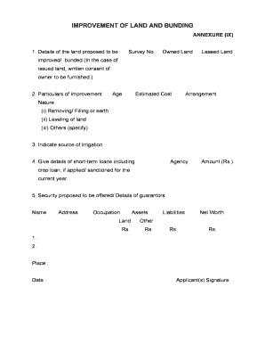 Land Improvement and Bunding Application