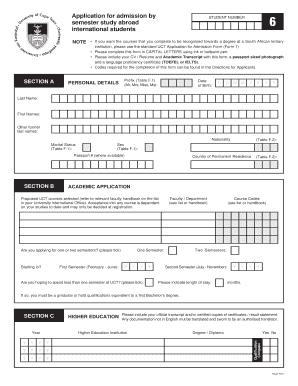 UCT Application for Admission