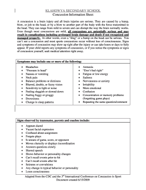 Concussion Information Sheet