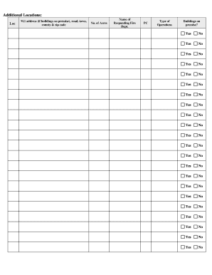 Fire Department Operations Form