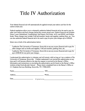 Title IV Authorization Form