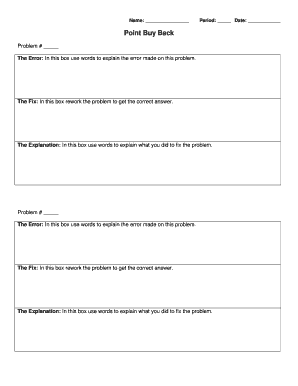 Math Error Correction Form