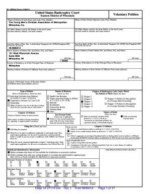 US Bankruptcy Voluntary Petition