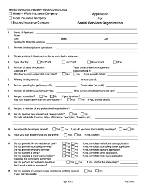 Western World Insurance Company Application