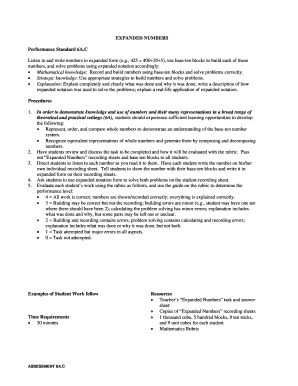 Math Assessment: Expanded Numbers