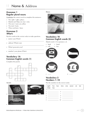 English Grammar and Vocabulary Worksheet