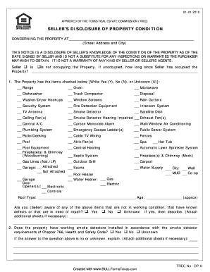 Texas Seller's Disclosure Notice