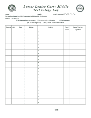Student Activity Log Form