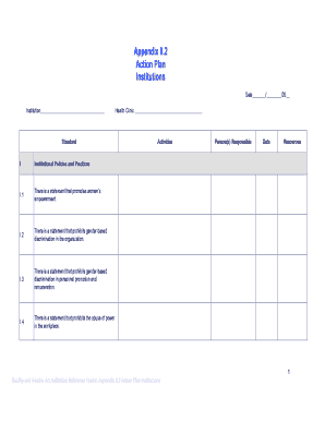 Health Clinic Action Plan Template