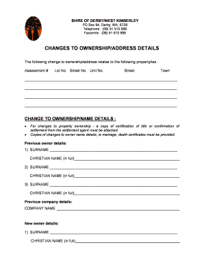 Change of name-address form - STANDARD FORMdoc - sdwk wa gov