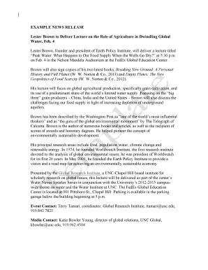 News Release Template