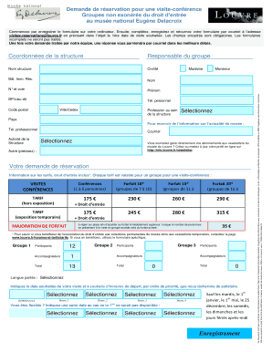 Demande de réservation pour une visite-conférence