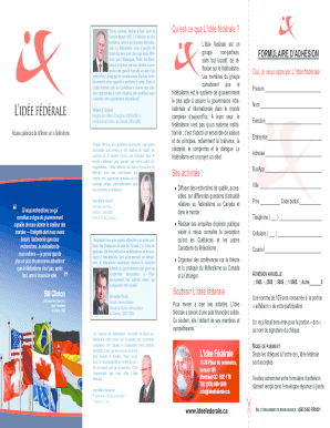 Quest ce que LIde fdrale FORMULAIRE DADHSION - ideefederale