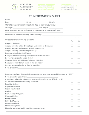 CT Scan Information Sheet