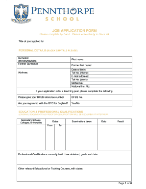 Job Application Form
