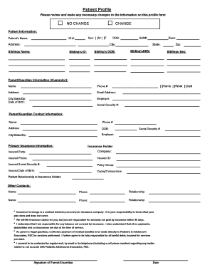 Patient Profile Form
