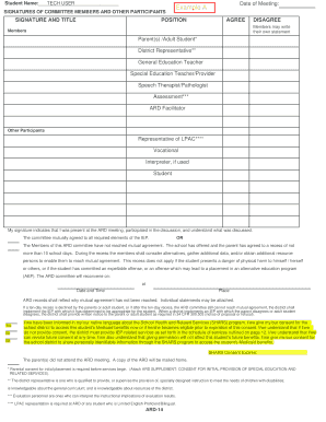 Texas ARD Meeting Consent Form