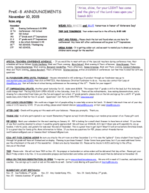 PreK8 ANNOUNCEMENTS - kcsa