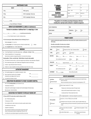 Burns Fluid Requirement Form