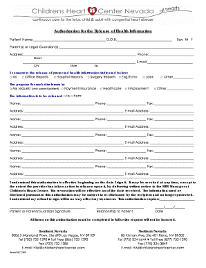 Authorization for Release of Health Information