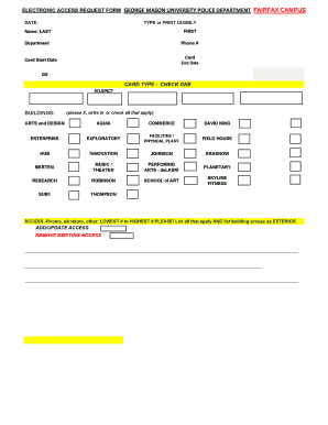 George Mason University Electronic Access Request Form