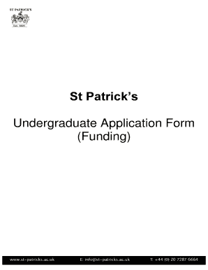 Event proposal letter - St Patrick's Undergraduate Application Form (Funding) - st-patricks ac