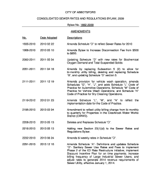 Line up beisbol formato excel - Bylaw No 1862-2009 Sewer Rates and Regulations Bylaw 2009 Consolidated Bylaw No 1862-2009