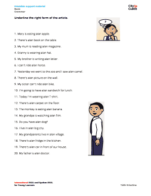 English Grammar Exercise Worksheet