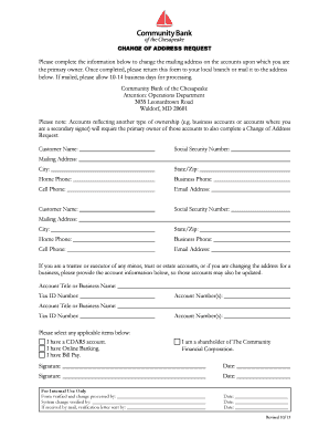 Change of Address Request