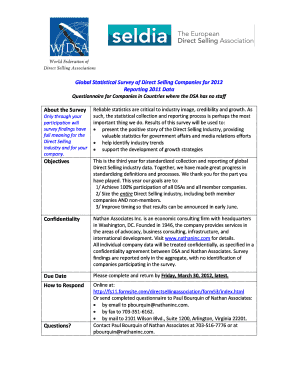 Global Statistical Survey of Direct Selling Companies for ... - wfdsa