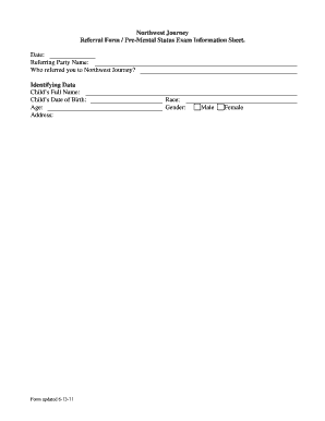 Northwest Journey Referral Form