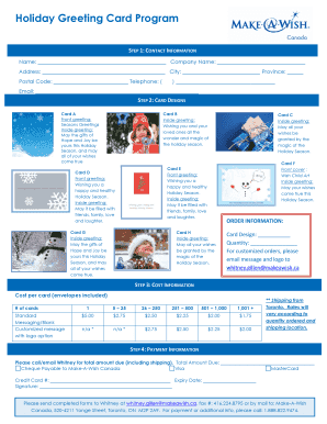 Make-A-Wish Holiday Greeting Card Order Form