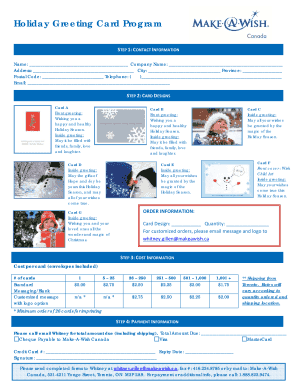 Holiday Greeting Card Order Form