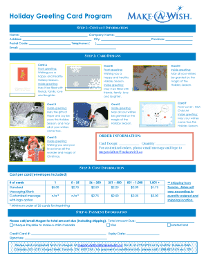 Holiday Greeting Card Order Form
