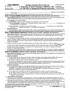 Form 5304-SIMPLE Savings Incentive Match Plan