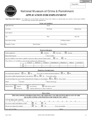 Employment Application Form