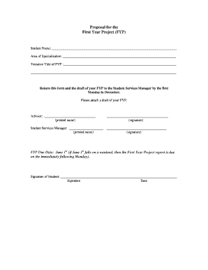 First Year Project Proposal Form