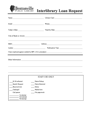 Interlibrary Loan Request Form