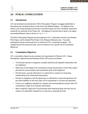 Forbearance vs deferment - 30 Public Consultation Saleski SAGD Pilot Project