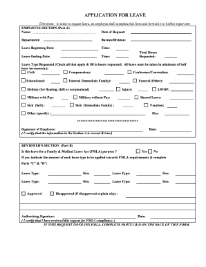 Application for Leave