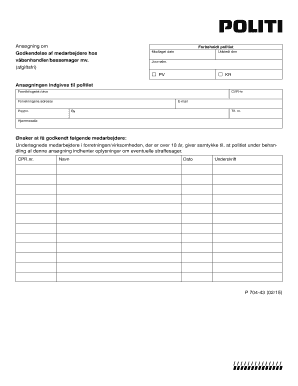 Application for Police Approval of Employees
