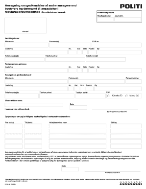 Denmark Restaurant Employee Approval Application