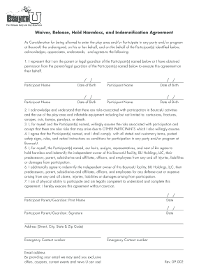 BounceU Waiver and Release Agreement
