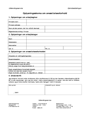 Denmark Employment Information Form