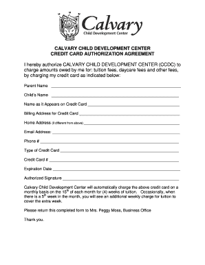 Download and fill out this form - Calvary Child Development Center