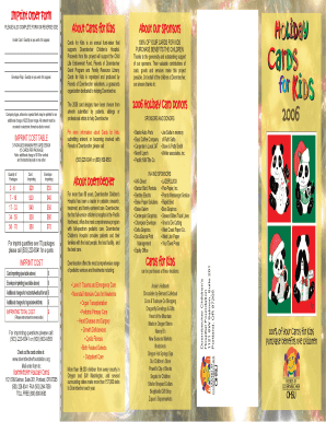 Imprint Order Form for Holiday Cards for Kids
