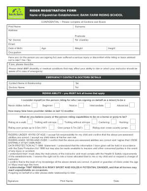 Rider Registration Form