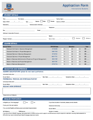 International Student Application Form