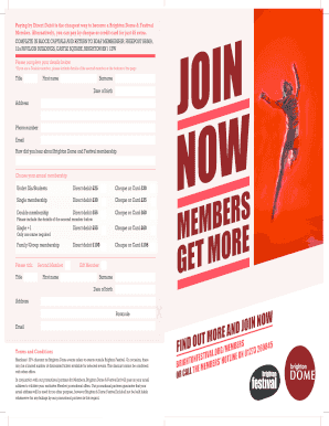Brighton Dome & Festival Membership Application
